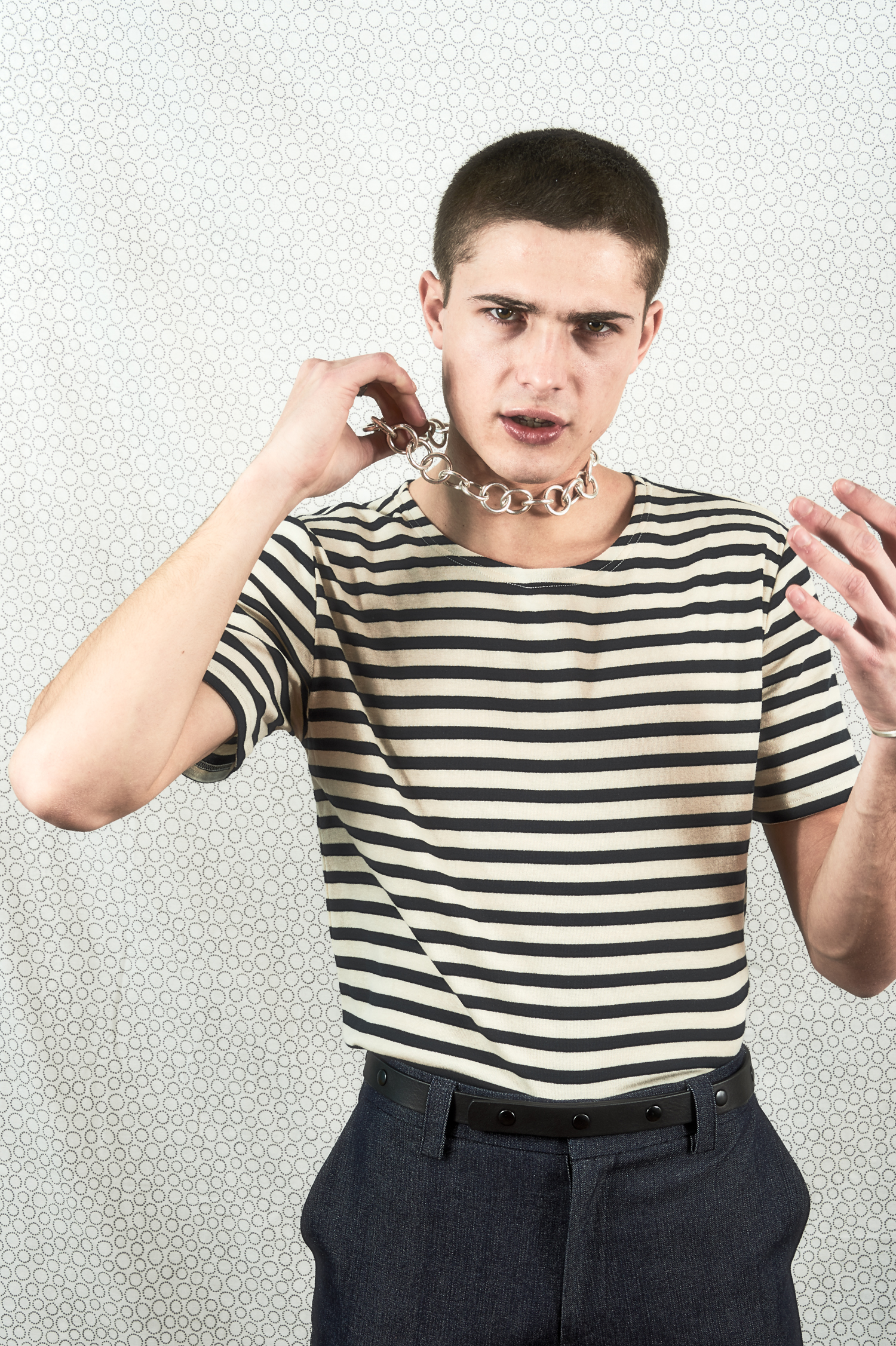 "Portrait of boy in striped t shirt"